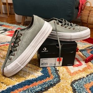 Grey Suede Platform Converse